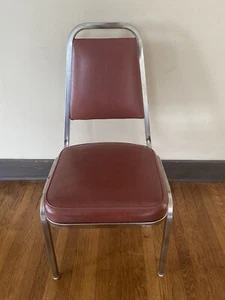 VINTAGE SHELBY WILLIAMS INDUSTRIES CHAIRS SET OF 2 Terracotta and chrome Metal - Picture 1 of 4