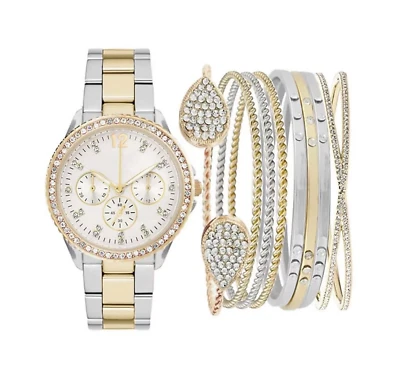 ADRIENNE VITTADINI METAL ALLOY WOMEN'S GOLD-TONE WATCHES 38 MM BRACELETS SET NEW - Image 1 of 4