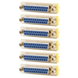 6x DB25 D-SUB 25-Pin Female to Female Coupler Mini Gender Changer Adapter Gold - Picture 1 of 5