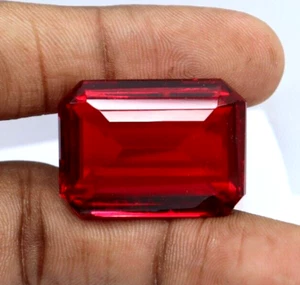 Topacio Rojo 77 Ct Natural Brasileño Forma Esmeralda Certificada Piedra Preciosa Suelta + Regalo - Imagen 1 de 9