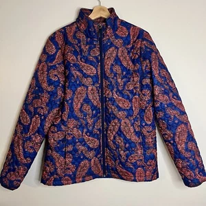 Lands' End Quilted Paisley Print Lightweight Quilted Primaloft Jacket Medium - Picture 1 of 9