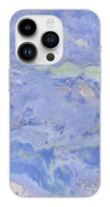 Coque en silicone imprimée compatible Apple iPhone 14 Pro Marbre Bleu - Picture 1 of 3