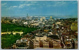 Postal de Boston Massachusetts años 60 Boston Skyline y puerto John Hancock Bldg - Imagen 1 de 2