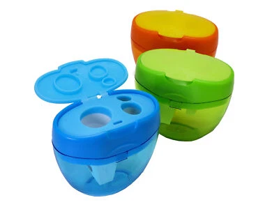 KEYROAD Dreifach Spitzer Tris mit Behälter und Deckel für Holzstifte von 8 - 11 - 16 mm