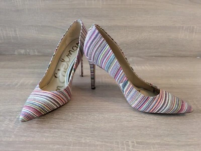 Zapatos de salón Sam Edelman Hazel multicolor a rayas tacón alto punta en punta 8,5 Foto 1 de 4