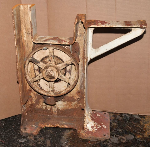 Antique butcher saw table kitchen island steel base stand industrial steampunk Cover