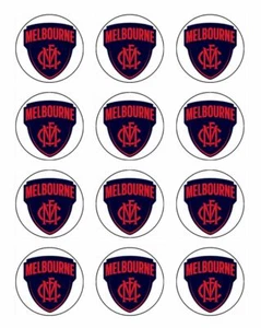  Melbourne Demons Football Cupcake Toppers Edible Icing Football Decorations #01 - Picture 1 of 3