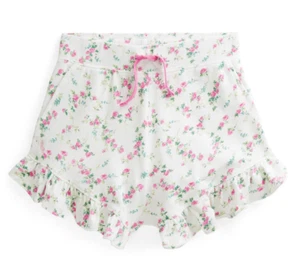 Polo Ralph Lauren Girls Floral Cotton Mesh Shorts XL 16 White Pink Ruffled Trim - Picture 1 of 5