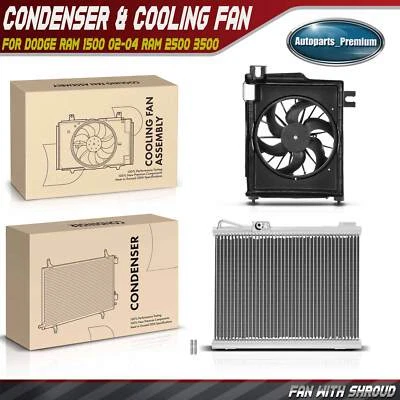 A/C Condenser & Cooling Fan Assembly for Dodge Ram 1500 2002-2008 Dodge Ram 2500 - Image 1 of 4