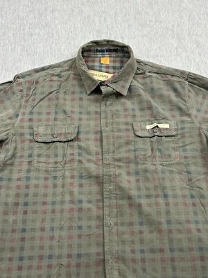Camisa Taylor Vintage Para Hombre 2XL Grafito Azul Guinga Reversible Con Botones NUEVA Foto 1 de 4