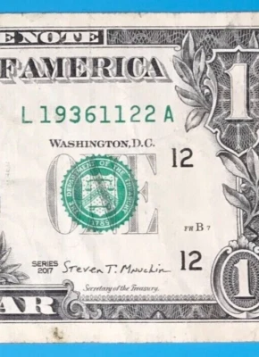 1936 November 22 : L 19361122 A $1 One Dollar Bill BIRTHDAY Note  - Image 1 of 3