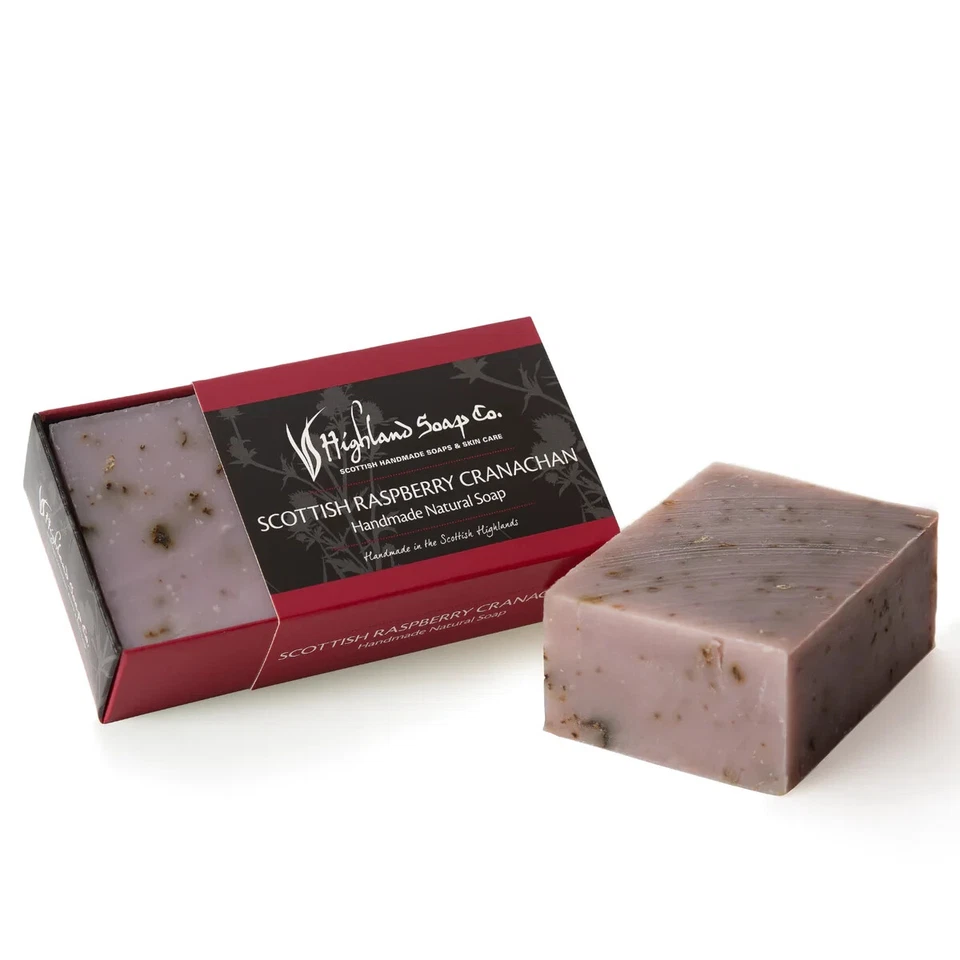 The Highland Soap Co Organic Scottish Raspberry Cranachan Handmade Soap 190g - Image 1 of 1