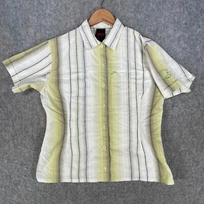 Mammut Shirt Womens Medium White Green Mammoth Logo Hiking Outdoors Top — 第 1/4 张图片