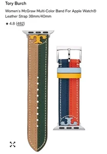 Bracelet multicolore femme Tory Burch McGraw pour Apple Watch bracelet cuir 38 mm/40 - Photo 1 sur 7