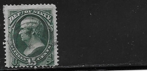 US Scott O64, Official Mail, 1873, Dept. of State, 15 Cent, Webster, Used, F/VF - Image 1 of 1