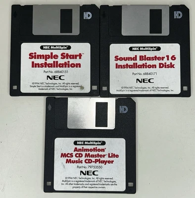 Discos de instalación NEC MultiSpin 3,5" Floppy Sound Blaster 16 instalación de animoción Foto 1 de 4