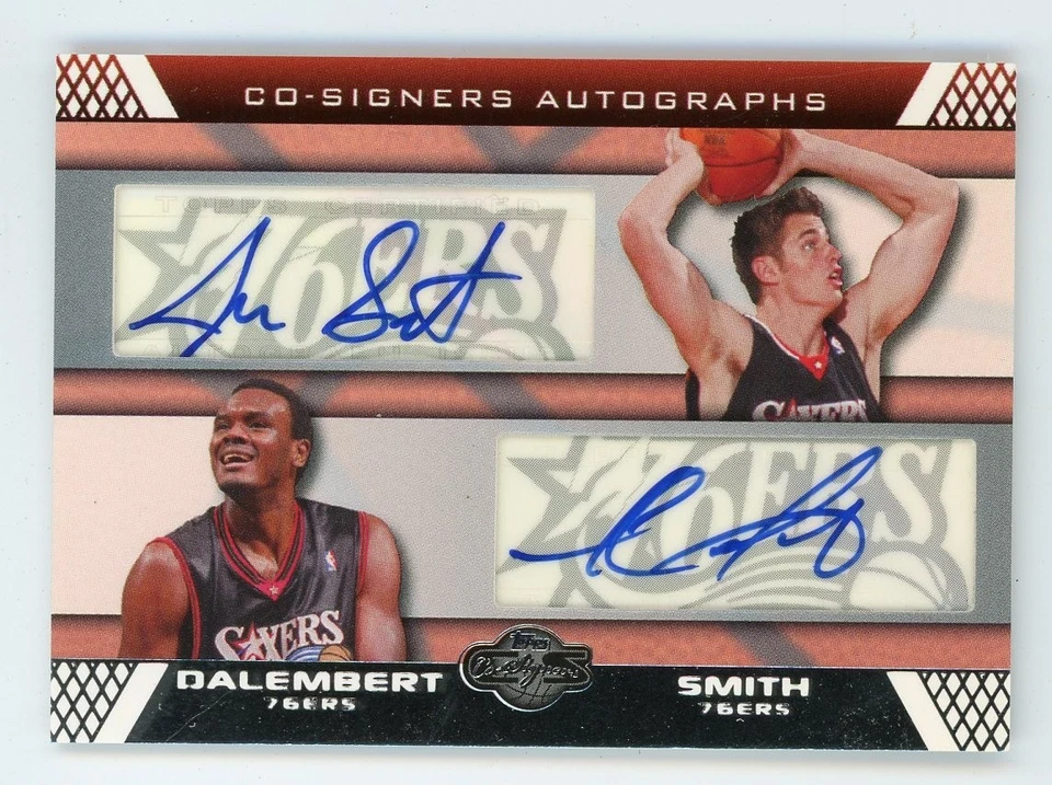 2007-08 Topps Co-Signers SAMUEL DALEMBERT JASON SMITH 76ers DUAL AUTO MINT - Image 1 of 1