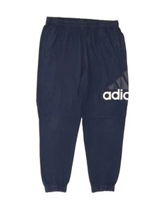 ADIDAS Mens Graphic Tracksuit Trousers Joggers XL Navy Blue Cotton CS09 - Picture 1 of 4