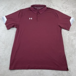 Under Armour  Polo Shirt Mens 3XL Maroon Short Sleeve Loose Fit Performance Golf - Picture 1 of 7