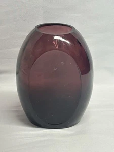 Vintage Purple Amethyst Flat Back Glass Mantal Vase 5” Tall HTF - Picture 1 of 8