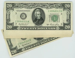 Fr #2060C $20 1950A (30) Federal Reserve Notes Philadelphia Consecutive DC-6340 - Picture 1 of 3