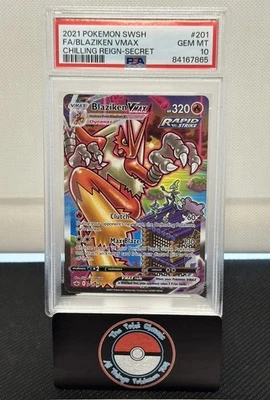 Pokemon 2021 Blaziken VMAX 201/198 Alt Art Chilling Reign GEM MINT PSA 10 - Image 1 of 3