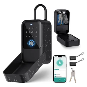 Key Lock Box, Bluetooth Lock Box with Fingerprint & Passcode & Access Card2214 - Picture 1 of 8