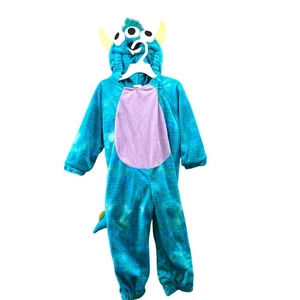 Kids 18-24M Monster Costume Jumpsuit Fleece Hooded Blue Suit Halloween - Picture 1 of 6