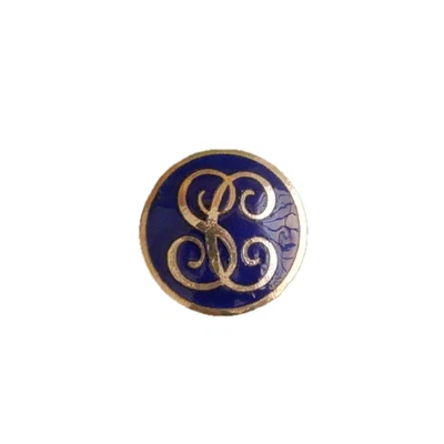 Button Antique - Monogram - Enamel - 18 MM - 19th C. - Bm Enamel Buttons - Image 1 of 4