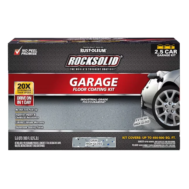 Rust-Oleum 293513 RockSolid Garage Floor Coating Gray Kit 2.5 Car Garage Kit️