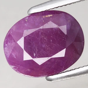 2.87ct  9.1x7.3mm Oval 100%Natural Unheated Purplish Red Ruby Guinea, Africa - Picture 1 of 4