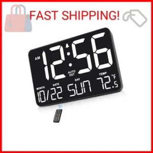 Soobest Large Display Digital Wall Calendar Clock with Date Day of Week, Alarm C - Picture 1 of 2