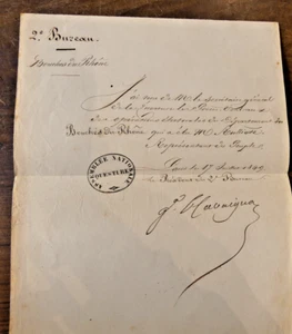 1849 lettre du géneral Eugene Cavaignac representant du peuple - Imagen 1 de 1