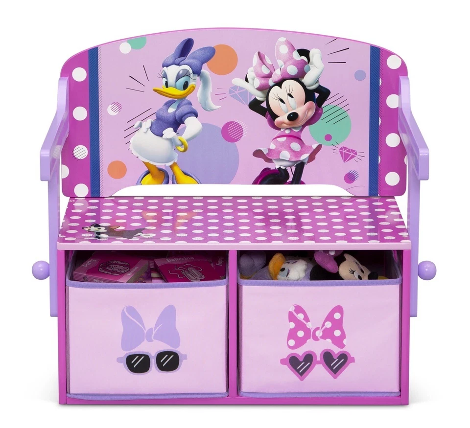 Delta Children TB87280MN-1063 Disney Minnie Mouse 2-in-1 Activity Bench and