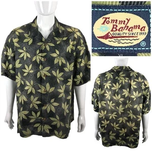 Tommy Bahama Mens XL Shirt 100% Linen Green Tropical Relax Short Sleeve - Picture 1 of 12