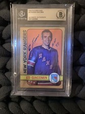 1972-73 O-Pee-Chee #173 Ed Giacomin Authentic Autograph BGS Vintage NY Rangers!!