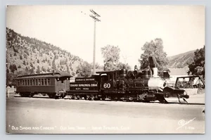 Colorado & Southern Railroad Idaho Springs, locomotora CO 60 foto postal real - Imagen 1 de 2