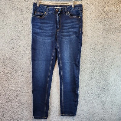 Ellen Tracy 牛仔裤女式 6 蓝色牛仔棉弹力中腰紧身腿袋 — 第 1/4 张图片