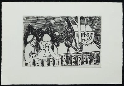 Hans Meyboden Grafik Radierung Verlassenes Haus Nachlassstempel - Bild 1 von 4