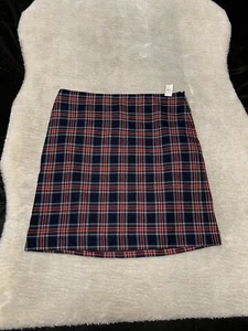 Neu Talbots karierter blau-roter Damenrock Größe 16P Petite neu mit Etikett gefüttert - Bild 1 von 8