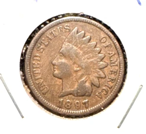 1897 indian head penny F - Picture 1 of 2