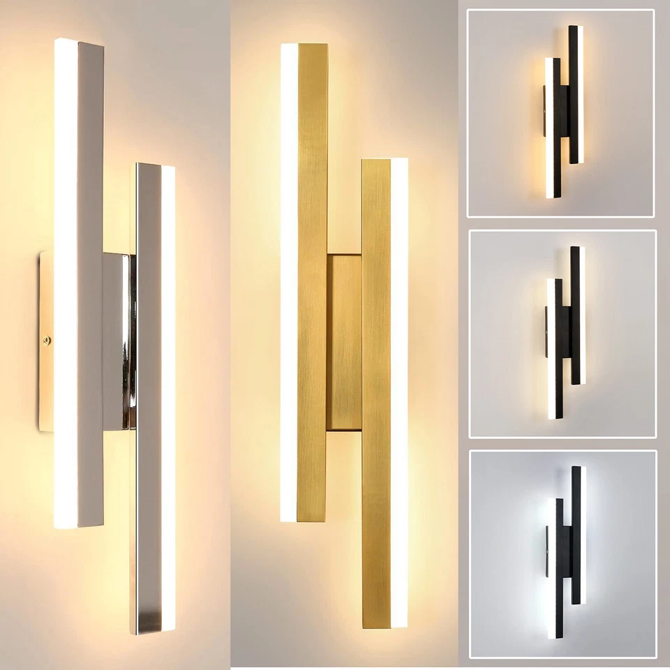 Wandleuchte LED Innen Wandlampe Moderne 40cm Korridor Treppenhau Flur Schwarz - Bild 1 von 1