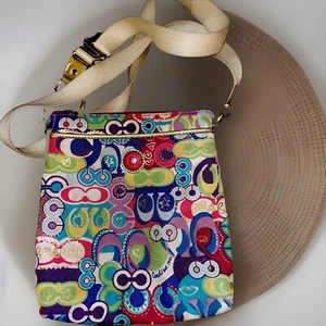 Colorful Coach Crossbody Purse Pink Interior Clean Ex Condition COACH Bag Fun!! - Picture 1 of 10