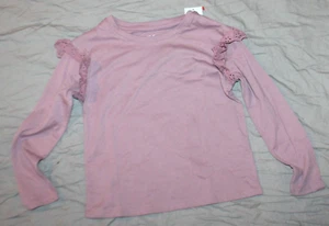 Cat & Jack Girls long Sleeve Eyelet T-Shirt Light plum Size XS 4/5 NWT - Picture 1 of 1
