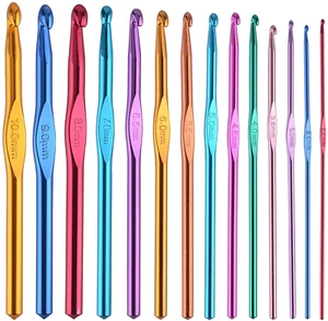 14 Pcs Multicolor Aluminum Crochet Hooks Knitting Needles Craft Yarn 2-10Mm … - Picture 1 of 6