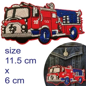 Fire engine Iron on patch Firetruck red fire truck engine extinguish patches - Picture 1 of 2