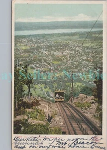 Beacon NY - DOWN INCLINE RAILROAD TO CITY - MOUNT BEACON - Postcard MT - Picture 1 of 2