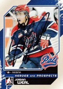 JORDAN WEAL, MONTREAL CANADIENS/REGINA PATS, RARE AUTO'D 2010-11 CHL CARD. - Picture 1 of 1