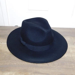J.Crew Classic Black Fedora Hat Grosgrain Headband 100% Wool Made in Italy NWT - Picture 1 of 12