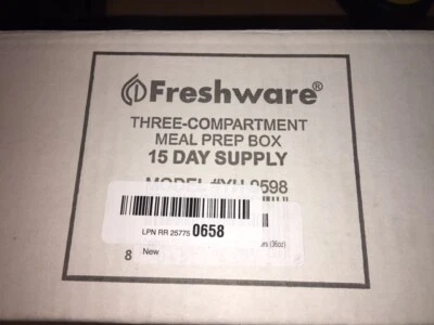 Freshware YH-9598 3-Compartment Bento Lunch Boxes with Lids (15 Pack) 10" x 8... - Image 1 of 2